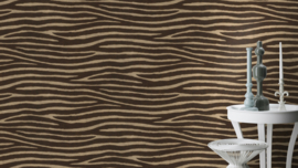 BRUIN BEIGE ZEBRAHUID BEHANG - Rasch African Queen III 751741