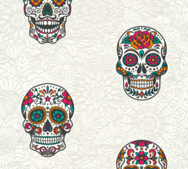 "Skulls" DOODSHOOFD BEHANG - AS Creation Boys & Girls 6 35817-2