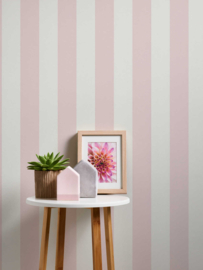 ROZE WITTE STREPEN BEHANG - AS Creation TRENDWALL 38101-3