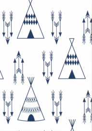 BLAUWE SCANDINAVISCHE TIPI BEHANG - Noordwand Fabulous World 67107-4