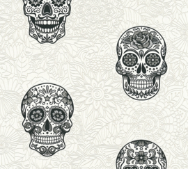 "Skulls" DOODSHOOFD BEHANG - AS Creation Boys & Girls 6 35817-1