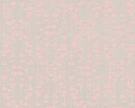 LICHT TAUPE MET ROZE DRUPPELS BEHANG - AS Creation Life 4 356904
