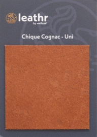 LEREN WANDTEGELS 1M² - CHICQUE COGNAC UNI (zelfklevend) - Walluxe Leathr 12,5x50cm