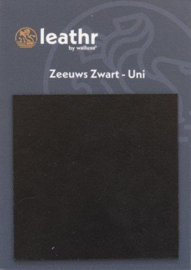 LEREN WANDTEGELS 1M² - ZEEUWS ZWART UNI (zelfklevend) - Walluxe Leathr 12,5x50cm