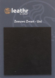 LEREN WANDTEGELS 1M² - ZEEUWS ZWART UNI (niet verlijmd) - Walluxe Leathr 12,5x50cm