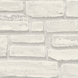 GRIJS WITTE STENEN BEHANG - AS Creation Best of Wood'n Stone 2 6623-16
