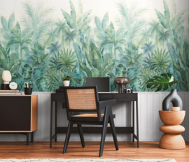 PLANTEN MET LAMBRISERING FOTOBEHANG - A.S. Création Wallpanel