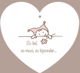 Label hartje meisje. Zo lief, zo mooi, zo bijzonder...