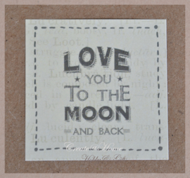 Vintage sticker Love you to the moon and back