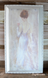 Schilderij - wandbord vintage vrouw