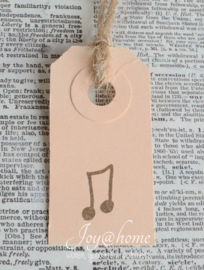 Label muzieknoot in 10 kleuren