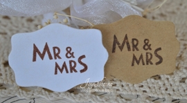 Sticker kraft Mr & Mrs in diverse kleuren