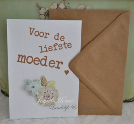 Kaart voor moederdag met kraft envelop