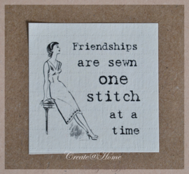 Vintage sticker Friendships are sewn one stitch at a time
