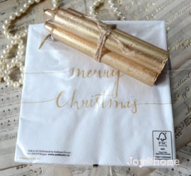 Servetten Merry Christmas met 3 kaarsen