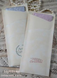 Bestekzakje met servet & stempel in vele kleuren/combinaties