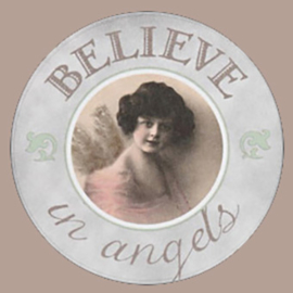 Sticker Believe in angels nostalgisch