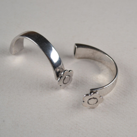 Armband basis zilverkleur met bloem