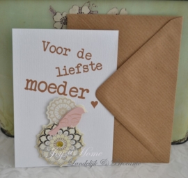 Kaart voor moederdag met kraft envelop