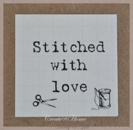 Vintage sticker Stitched with love