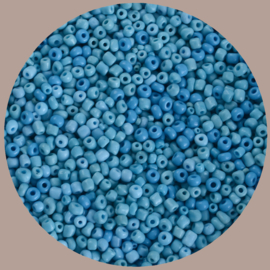 Kralen mix, rocailles blauw