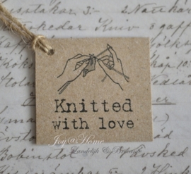 Kraft label, Knitted with love