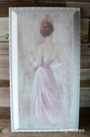 Schilderij - wandbord vintage vrouw