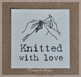 Vintage sticker Knitted with love