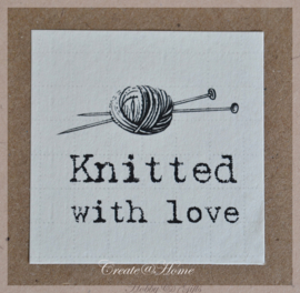 Vintage sticker Knitted with love