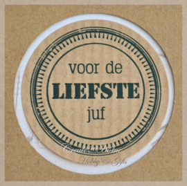 Sticker kraft Voor de liefste juf