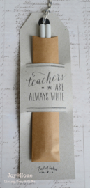 Potloden in een zakje, Teachers are always write