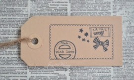 Label Air Mail - made with love in 10 kleuren