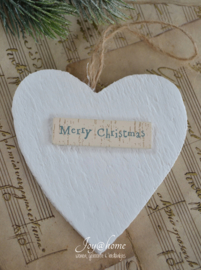 Houten hartje Merry Christmas