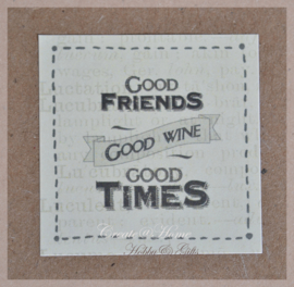 Vintage sticker Good friends good wine good times