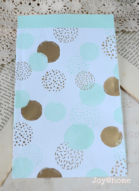 Cadeauzakje Dots, mint-goud