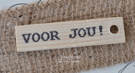 Houten label Voor jou