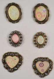 Scrapbook decoraties vintage mix van 60 stuks