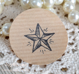 Sticker kraft met kerststempel naar keuze in diverse kleuren