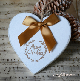 Hartje Merry Christmas met strik
