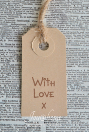 Label With love x in 10 kleuren