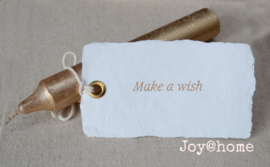 Kaars met label, Make a wish