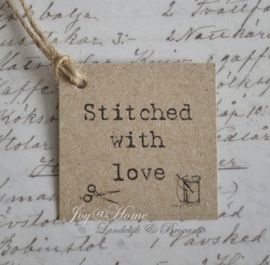 Kraft label, Stitched with love