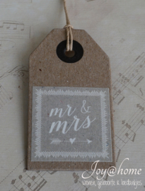 Kraft label Mr & Mrs