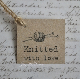 Kraft label, Knitted with love