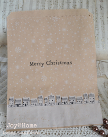 Papieren hang cadeauzakje Merry Christmas
