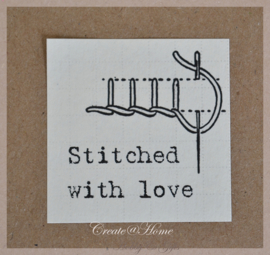Vintage sticker Stitched with love