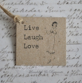 Kraft label, Live Laugh, love
