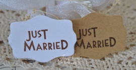 Sticker kraft Just Married in diverse kleuren