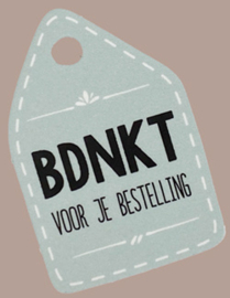 Sticker label BDNKT voor je bestelling