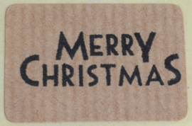Sticker kraft stempel Merry Christmas in vele kleuren